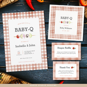Neutrale Babyparty-Barbecue-Wimpel-Diaper-Raffel Begleitkarte
