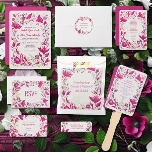 Spring Magenta Garden Hochzeit der Blumen Einladung