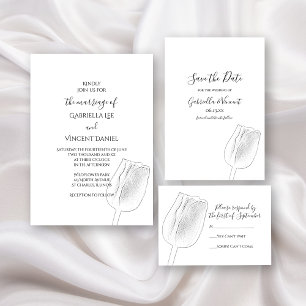 Tulip Sketch Wedding RSVP Response Card