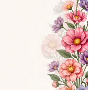 Elegante rosa Blütenmuster Dankeskarte