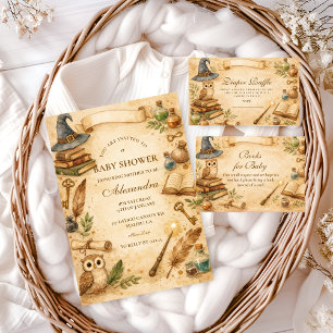 Zauberhaftes Zauberbuch-Hexenbaby-Taufparty Einladung