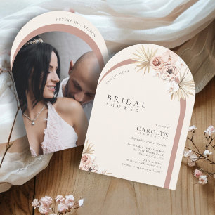 Boho Watercolor Floral Modern Arch Brautparty Wandteppich