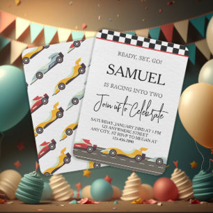 Hol dich bereit und hol Set Go! Race Car Birthday  Banner