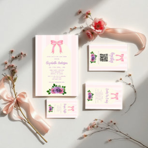 Garden Rose Pink Baby Dusche Windelwanne Raffel Begleitkarte