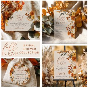 Bohemian Herbst-Aquarell rustikale Brautparty Dankeskarte