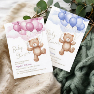 Babydusche Einladung mit Teddybär.