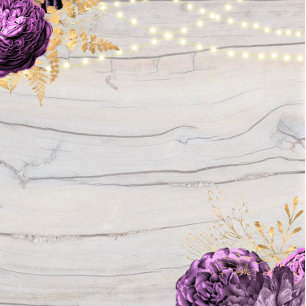 Lila Blumenholzreihe Einladung