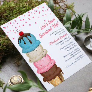 Sommereis Creme Modernes Brautparty Acryleinladungen