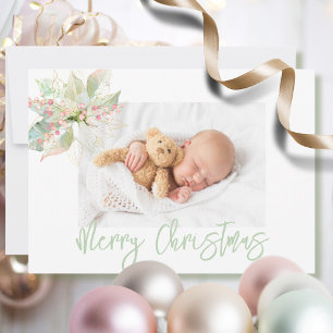 Gebacken mit Liebe Weihnachts-Keks Pastel Floral Runder Aufkleber