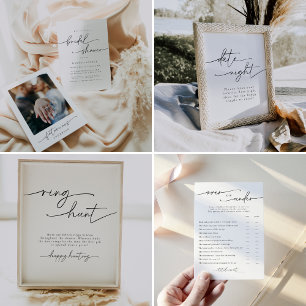 Elegante, minimalistisch personalisierte Bridal-Du Runder Aufkleber