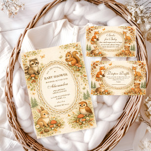 Verzauberte Waldtiere Windel-Raffle Begleitkarte