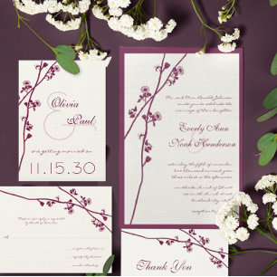 Brawn Wild Blume Branch Wedding Einladung