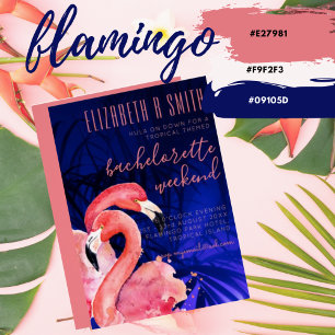 Budget Tropical Flamingos Wedding Einladungen