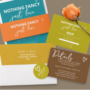 Nichts Extravagant nur Liebe Retro 70er Hochzeit All In One Einladung