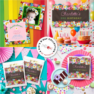 Whimsischer Frühlingsblumen Garten Geburtstagspart Pappteller