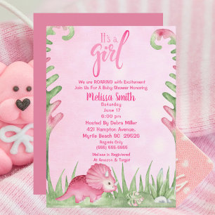 Personalisierter Niedlicher Rosa Dinosaurier Kissen