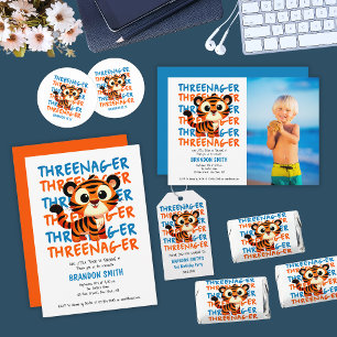 Drohenager Tiger Boy 3. Geburtstag Party Einladung