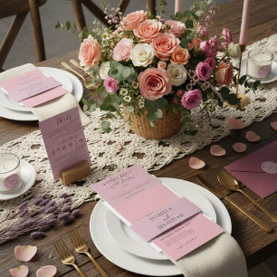 Skript Blush-Pink Hochzeit Freundlich Antworten RSVP Karte