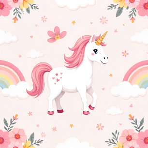 Dreamy Unicorns, Regenbogen, Blume, Girl Notizbuch