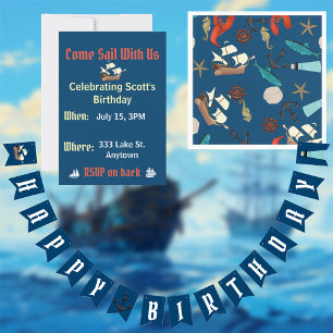 Nautic Birthday Einladung