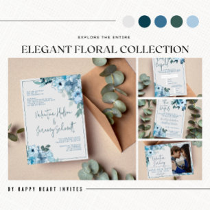 Braut und Bräutigame Dunkle Aquamarine Hochzeitsei Einladungsbanderole
