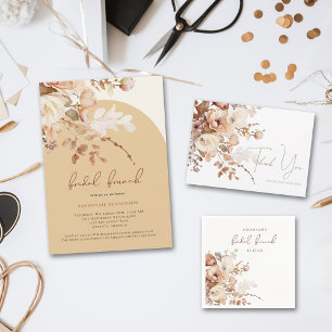 Warmneutrales Bridal Brunch Brautparty Einladung