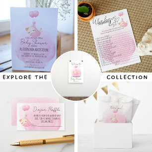 Niedliche kitschig rosa Wasserfarbe für Girl Dusch Folieneinladung