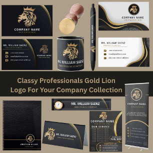 Monogramm Elegantes Löwen-Logo  Visitenkarte