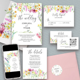 Wildblume Meadow Wedding Details Einschlusskarte Begleitkarte