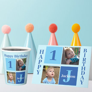 Birthday Boy Foto Personalisiert Niedlich Kids Blu Karte