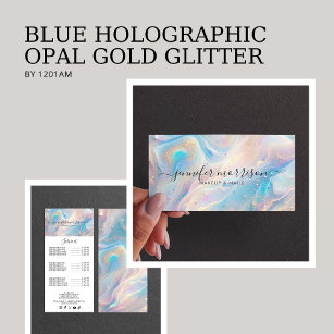 Blue Holographic Opal Gold Glitzer Makeup, Beauty Werbekarte