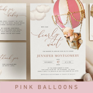 Bären-Heißluftballon-Einladung Einladung