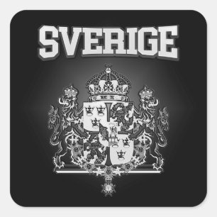 Sverige Emblem Quadratischer Aufkleber