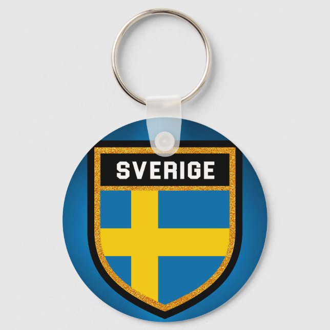 Sverige Flag Schlüsselanhänger (Vorderseite)