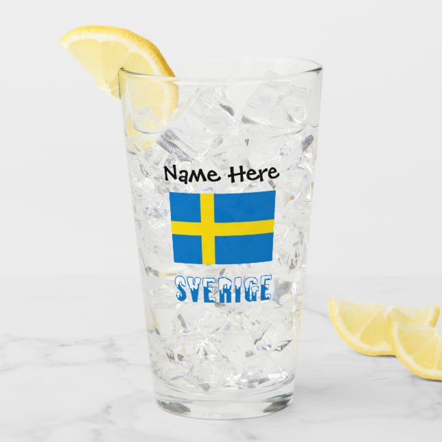 Sverige och Svenska Personalisierte Glas (Vorderseite Ice)