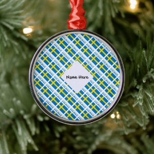 Sverige Schwedische Flagge gekachelt schwarze Pers Ornament Aus Metall