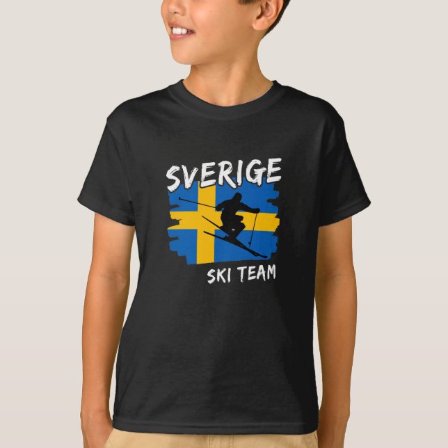 Sverige Ski T - Shirt (Vorderseite)