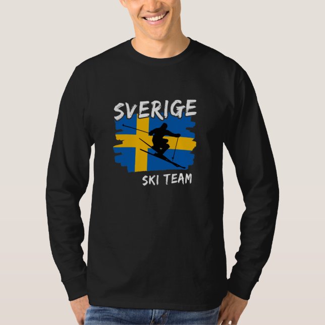 Sverige Ski T - Shirt (Vorderseite)