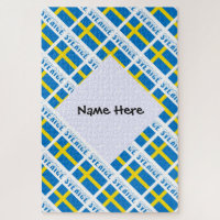 Sverige Svenska harte schwarze Personalisierung
