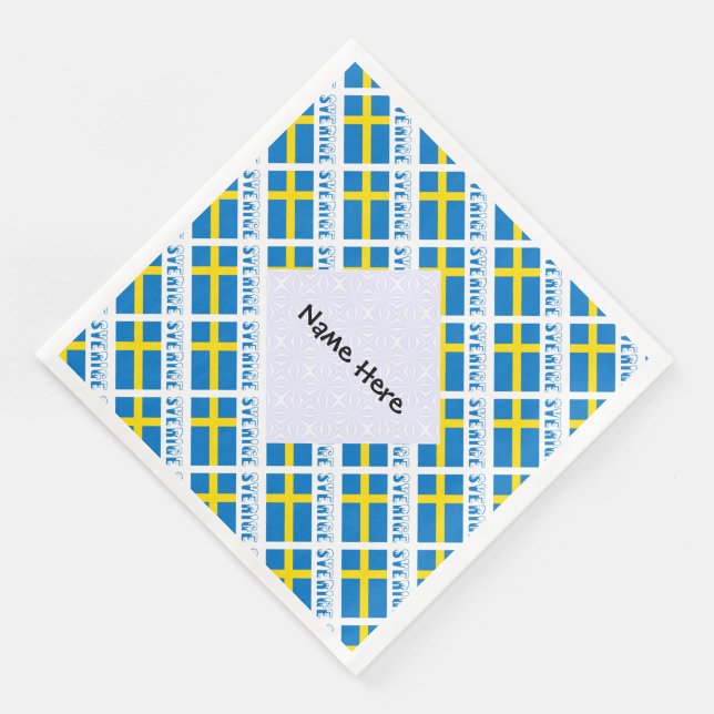 Sverige Svenska harte schwarze Personalisierung Serviette (Ecke)