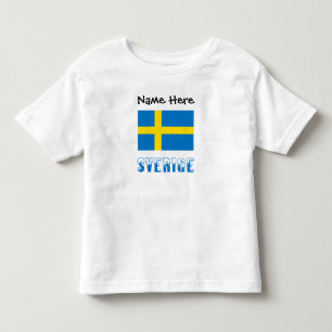 Sverige und schwedische Flagge personalisiert Kleinkind T-shirt