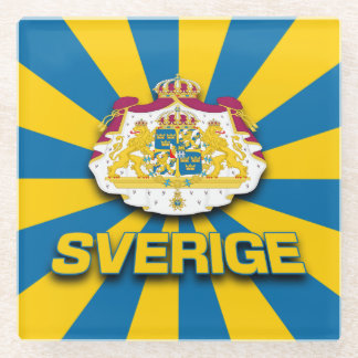 Sverige-Wappen Glasuntersetzer