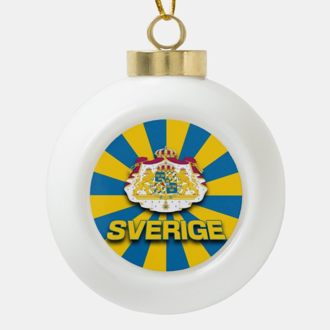 Sverige-Wappen Keramik Kugel-Ornament (Vorderseite)