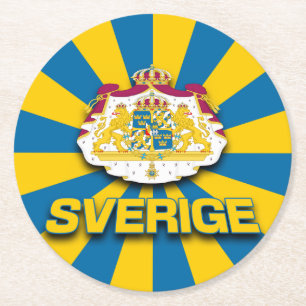 Sverige-Wappen Runder Pappuntersetzer