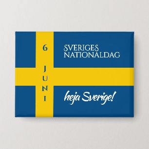 Sveriges Nationaldag Flag zum schwedischen Nationa Button