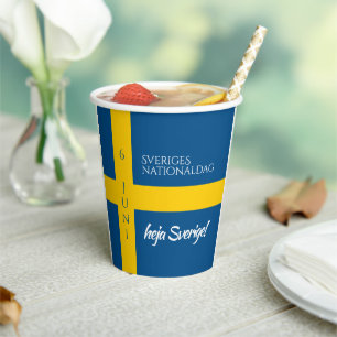Sveriges Nationaldag Flag zum schwedischen Nationa Pappbecher