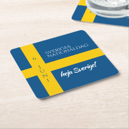 Sveriges Nationaldag Flag zum schwedischen Nationa Rechteckiger Pappuntersetzer