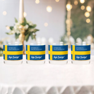 Sveriges Nationaldag Flag zum schwedischen Nationa Whiskyglas
