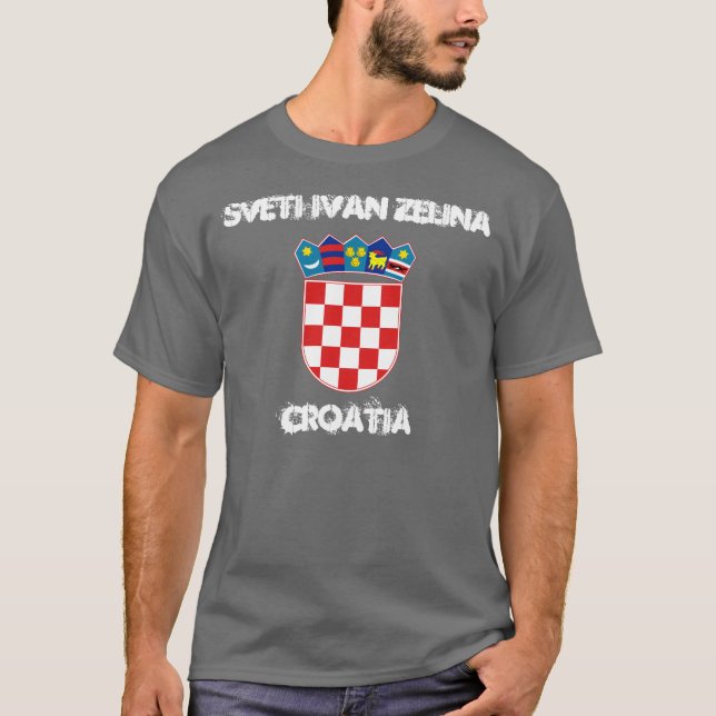 Sveti Ivan Zelina, Kroatien mit Wappen T-Shirt (Vorderseite)