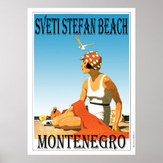 Sveti Stefan beach, Montenegro Poster